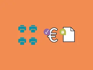 Softwarelösung: Sicherheit und Kostenübersicht über die Drucksysteme in einer Grafik dargestellt