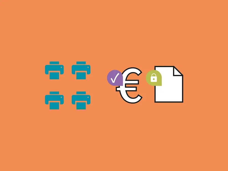 Softwarelösung: Sicherheit und Kostenübersicht über die Drucksysteme in einer Grafik dargestellt