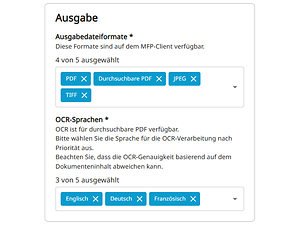 TA Cloud Capture Ausgabeformate definieren